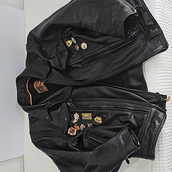 First Classics Black Leather Gear Men's Motorcycle Biker Jacket Size XL - Picture 2 of 16